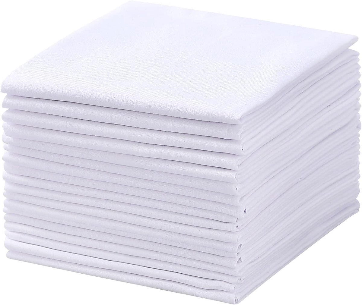 Zakdoeken voor heren, pak van 18 stuks, 100% wit katoen, effen wit, wit, L, Kleur: wit., L