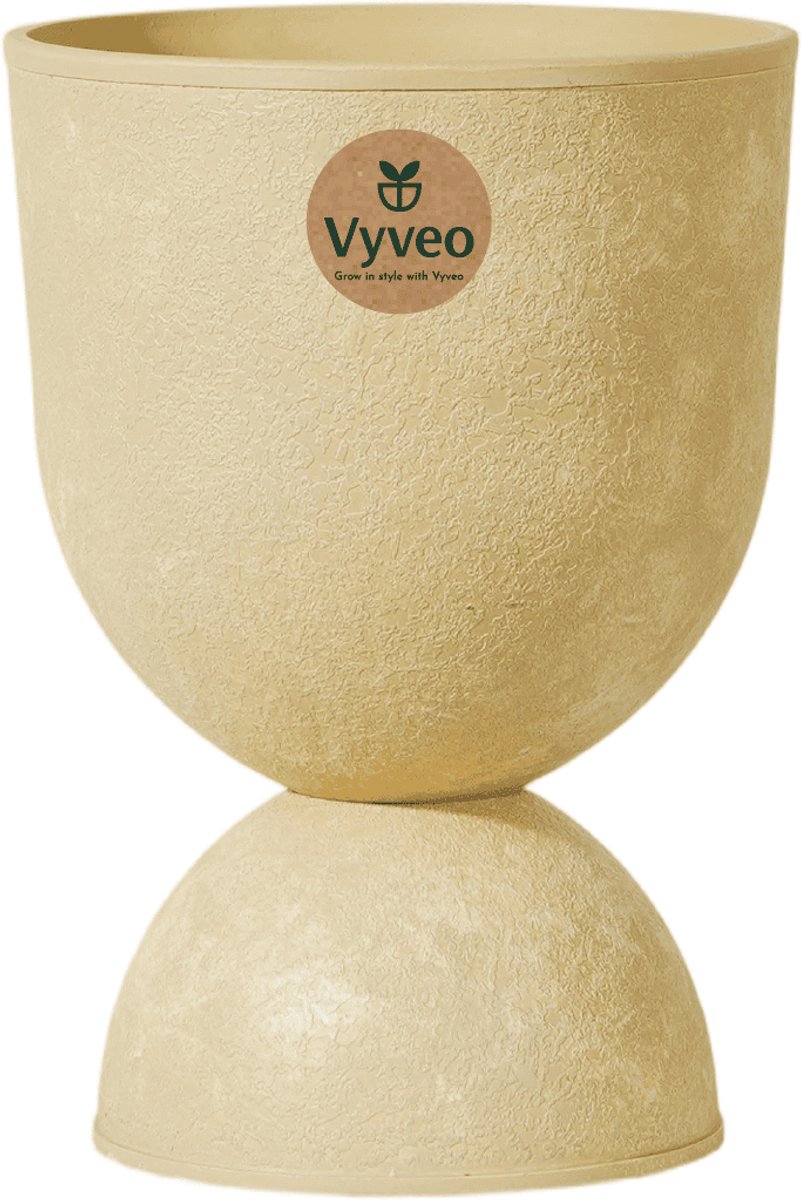 Vyveo - Bloempot Muse - 27x39 - Beige (Retro) - Bloempot voor binnen en buiten - Lichtgewicht - Breukbestendig - Vorstbestendig - UV-bestendig