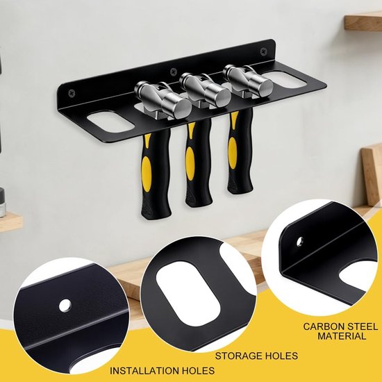 2 Pack Koolstofstaal Trailer Hitch Opslag Beugel 2 "Trailer Hitch Houder Mount voor Truck Bed Cargo Rack Opslag en Trailer Accessoires Organisatie, Zwart — afbeelding 3