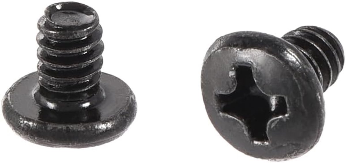 Sourcing map 60 stuks. Kruiskop Pankop schroefsluiting zwart voor Laptop PC TV Fan Audio Schakelaar #6-32 x 13/64"