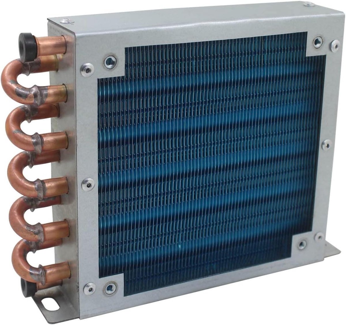Koelbuis Warmtewisselaar - Condensor Radiator - Koelsystemen Onderhouden - Koper Aluminium Ontwerp - 203x160x35mm - Zilver