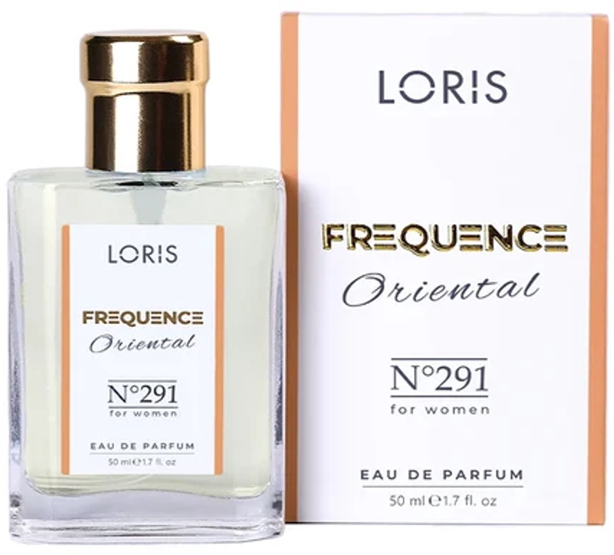 Loris Parfum Frequence Oriental - 291- Damesparfum - 50ML - Eau de Parfum - Een fruitige en verleidelijke geur met zoete kers en groene mandarijn, een bloemig hart van jasmijn en oranjebloesem, en een warme basis van vanille, koffie en patchouli.
