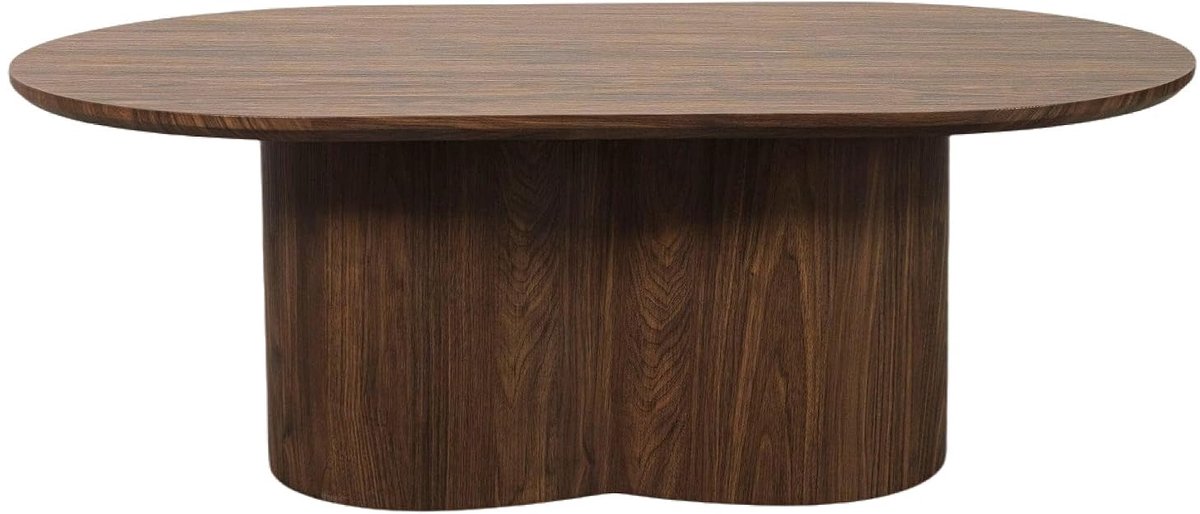 Japandi ovaal walnoot MDF 120cm Rumi bijzettafel Japanse stijl