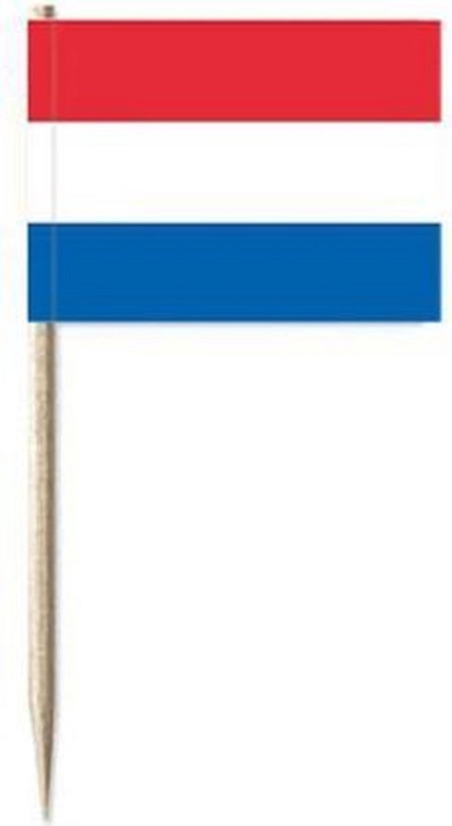Scoby - Nederlandse Vlag Cocktailprikkers - Feestprikkers met Vlag - 100 Stuks - 6,5CM - Nederland Decoratie