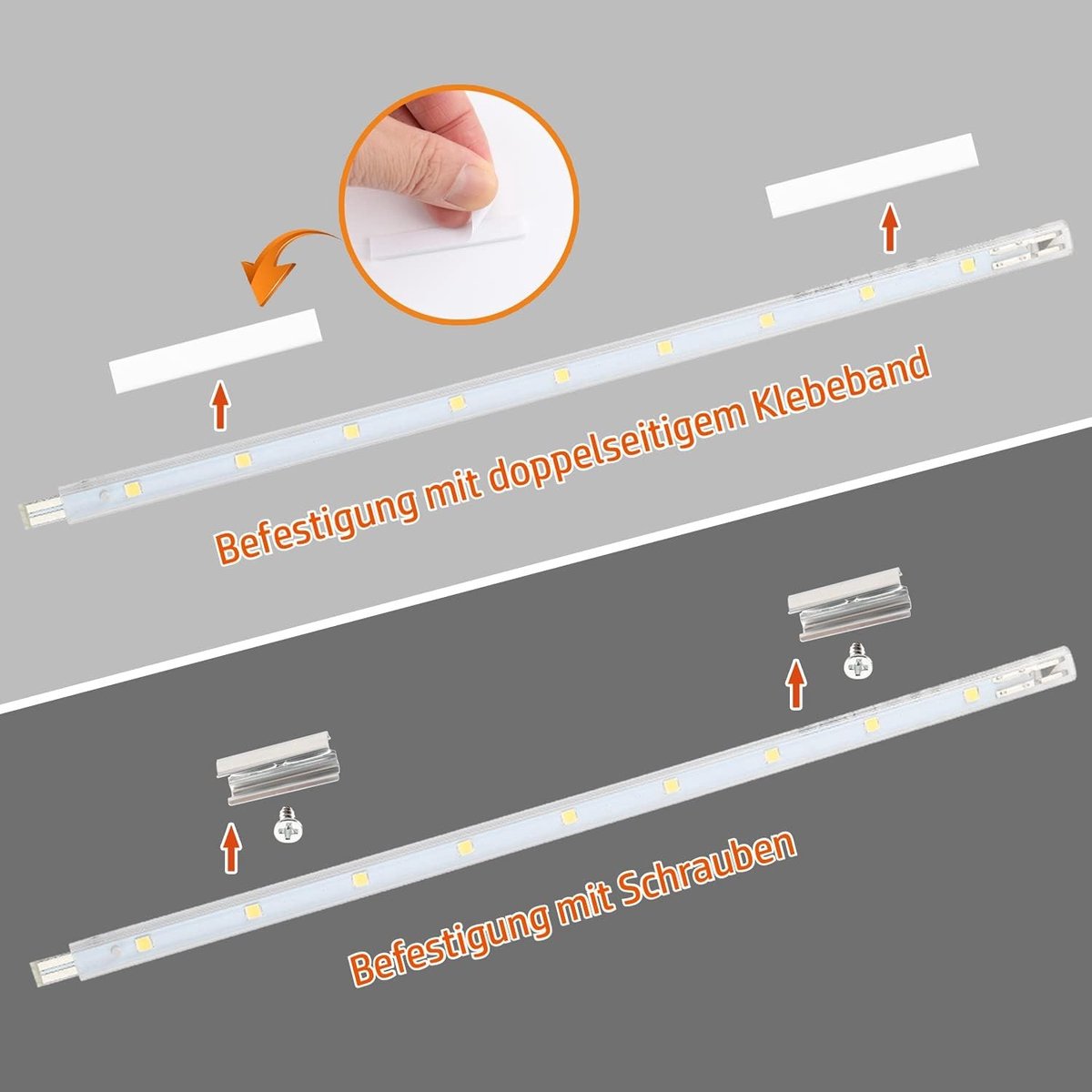 Led-onderbouwlamp - Wit - 26 cm - Energiezuinige Lichtstrip met Insteeksysteem - Voor Keuken en Kast