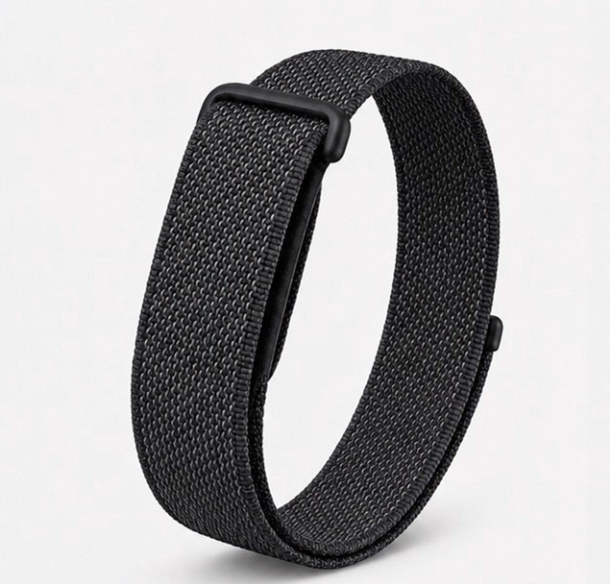 Celaris Geweven Nylon Sportband – Compatibel met Fitbit – Verstelbaar – Ademend – Donkergrijs