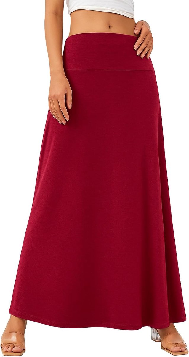 Dames lange rok elastische volledige lengte vrouwen hoge taille maxi yoga rok