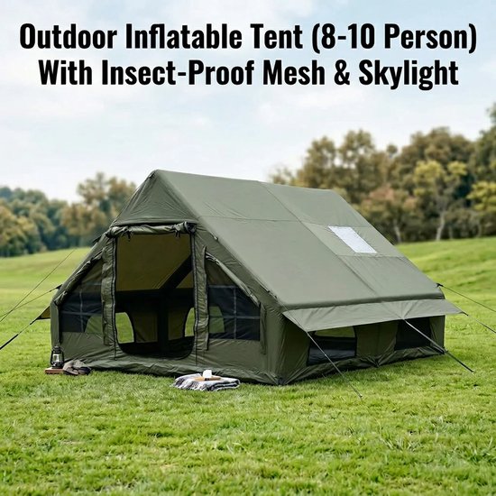 Joorly Opblaasbare tent - Pop up tent - Kampeertent - Oxford-stof - Kamperen - Windbestendigheid - 400x300x200cm - Voor 5 tot 8 personen - Groen — afbeelding 3