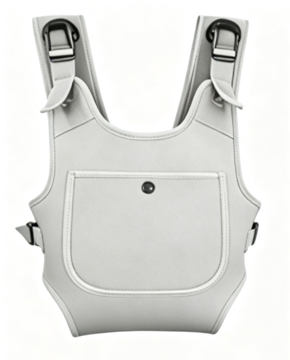 1 stuk -Babyzwemgordel- neoprenen water baby riem - pasgeboren tot klein kind - ergonomische waterdichte baby borststeun - verstelbare schoudergriem - lichte baby dragen uitrusting - geschikt voor de zomer zwembad zwemmen en strand - grijs