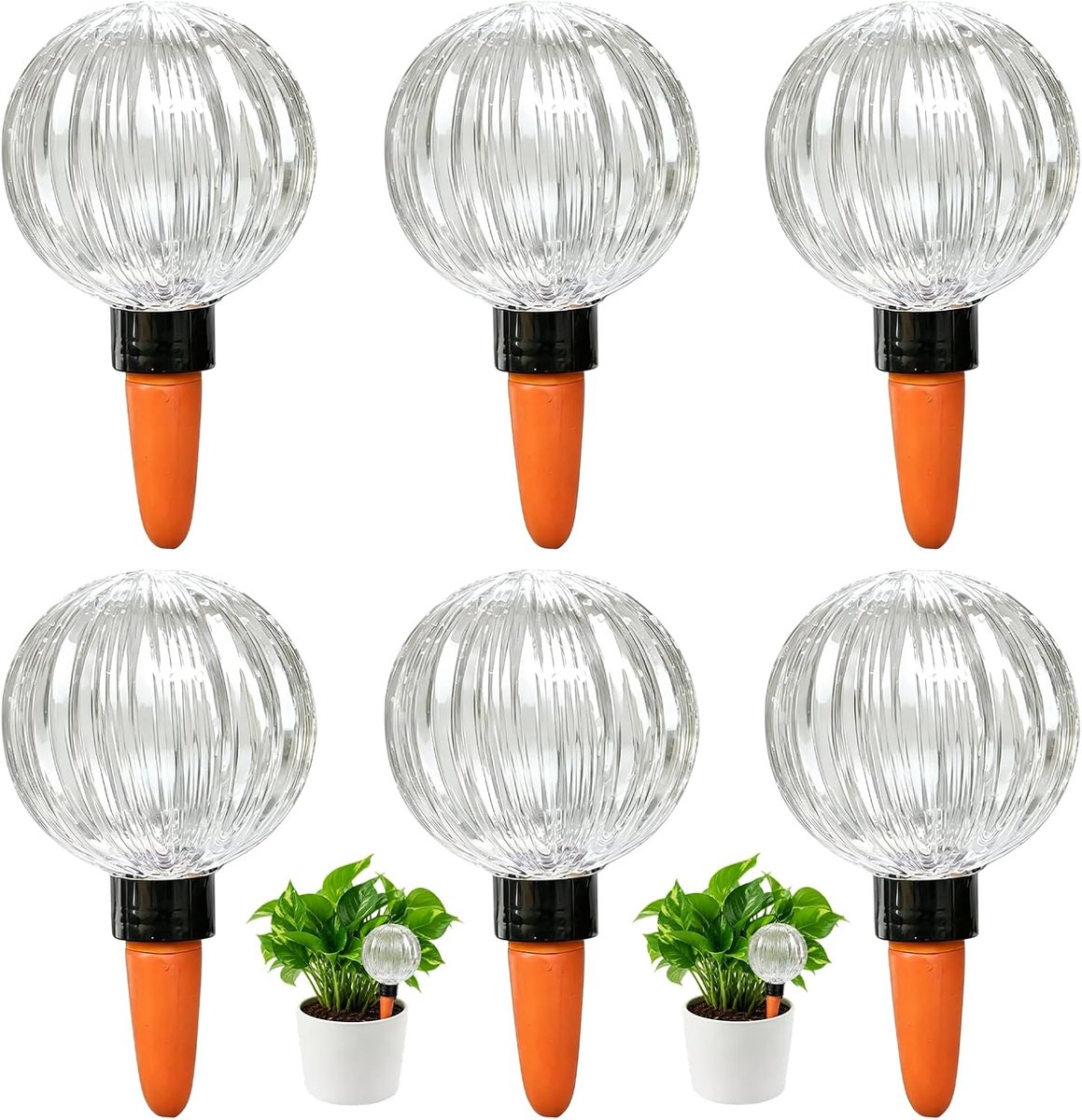 6 stuks bewateringsballen voor planten, automatische plantenirrigatie, 300 ml, transparante irrigatiebal, waterdispenser, planten, irrigatie, zelfbewatering voor binnen en buiten (B)