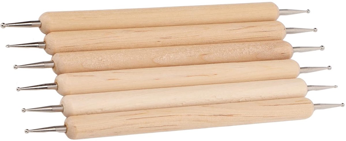 Stevige inkepingen pennen 14. 0 × 5. 0 × 2. 0 6 stuks dubbele uiteinde tracing dotting stevige grip graveerset voor het maken van sculptuur leer dubbele einde tracing stippen inkeping