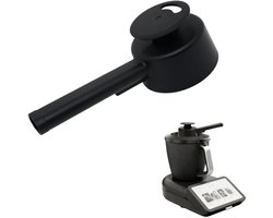 Zwarte stoomafleider - Stoomomleider - Voorkomt dat meubels vochtig worden en beschadigd raken - 360° draaibaar - Compatibel met Thermomix TM7 - 18,7*8*5,8 cm