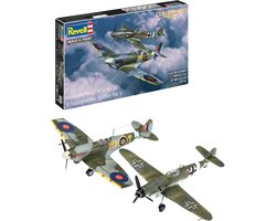 Revell Modelbouwpakket Vliegtuigen - 03710 Messerschmitt Bf 109G-10 - Supermarine Spitfire Mk.V WWII - 2 Jachtvliegtuigen - Combat Set Plastic - 1:72 - Modelbouw