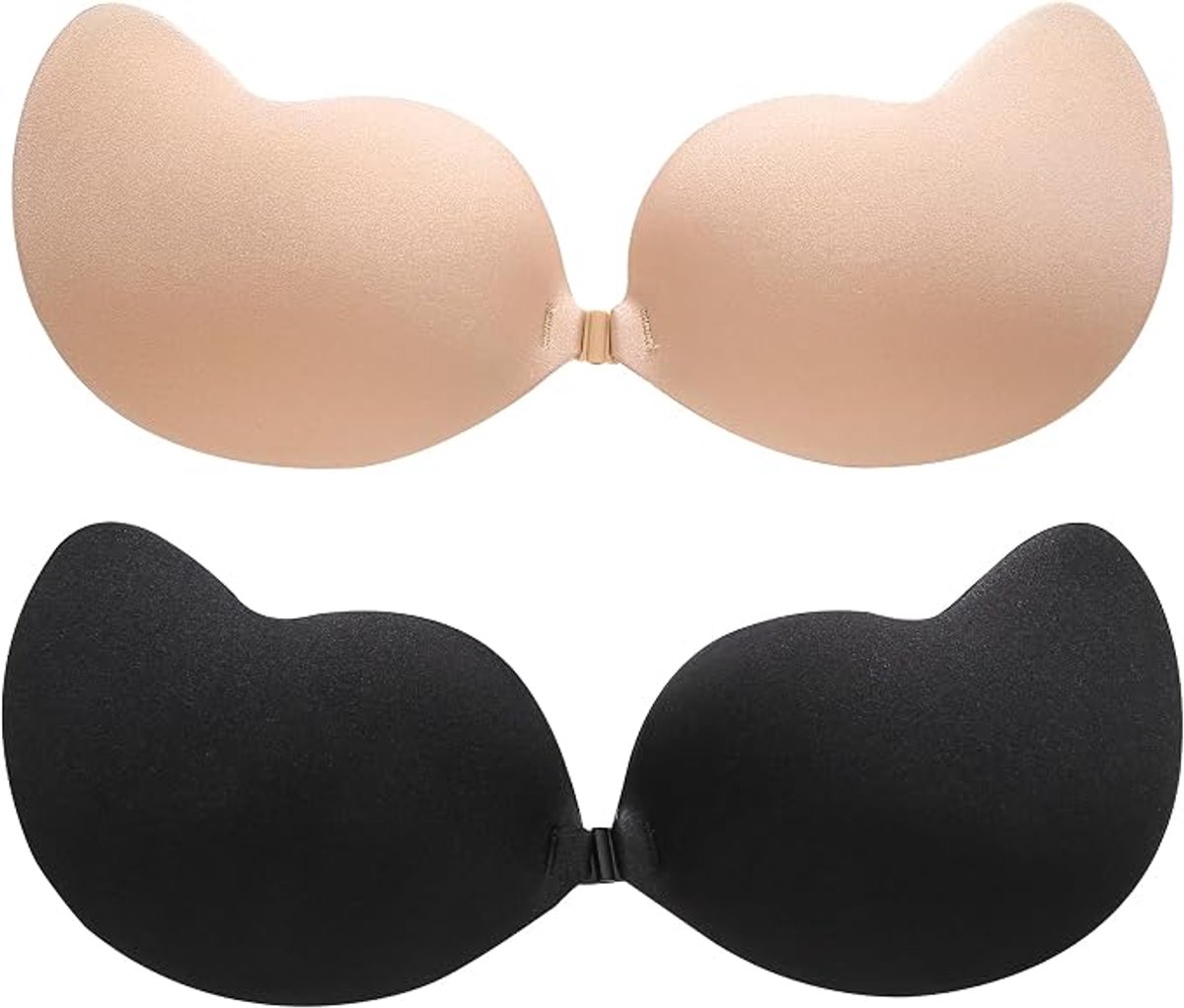 casalora-Set strapless siliconen bh-pads (zwart en huidskleur): Onzichtbare strapless push-up bh-pads, geschikt voor alle bustevormen. Ideaal voor avondjurken, trouwjurken en jurken met een open rug.
