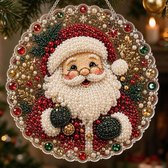 Ryoudavell - Diamond Painting de Perles de Noël - Décoration de Noël à Faire Soi-même - Kit de Loisirs Créatifs pour Adultes & Enfants - Décoration Murale - Père Noël
