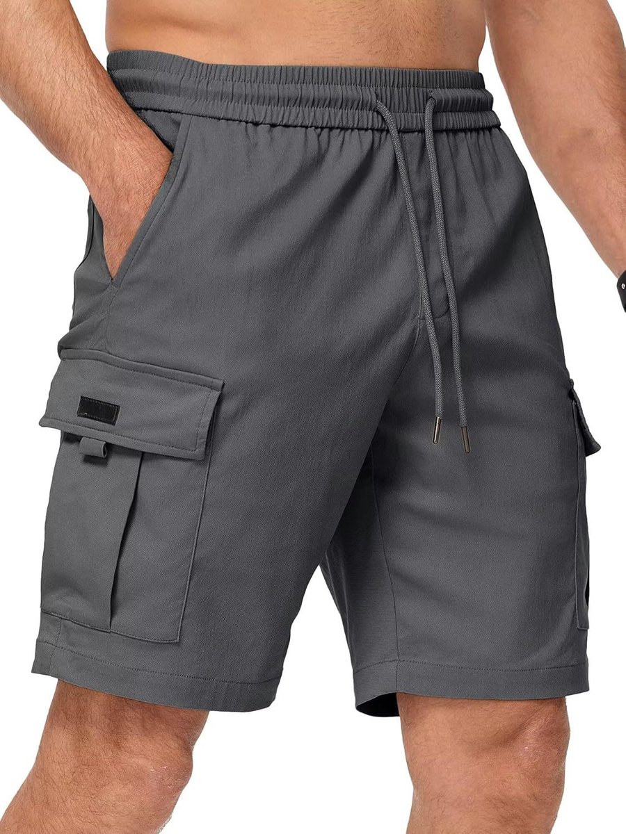 casalora®-Heren cargoshorts – Meerdere zakken – Cargoshorts – Elastische tailleband met trekkoord – Zomershorts – Veelzijdige outdoorshorts voor werk, wandelen, vakantie en vrije tijd
