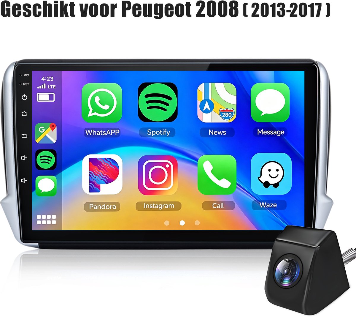 Cestovet LINUX Autoradio - Geschikt Voor Peugeot 208/2008 2012 t/m 2018 - Draadloos CarPlay & Android Auto - 2012 2013 2014 2015 2016 2017 2018 - Inclusief achteruitkijkcamera