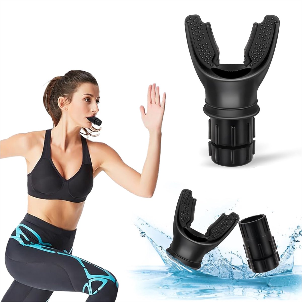 longtrainer - ademhalingstrainer - sport-ademhalingstrainer - Met instelbare weerstanden - longtrainer voor zachte ademhalingstraining - voor het verbeteren van de longcapaciteit - gemakkelijk te reinigen