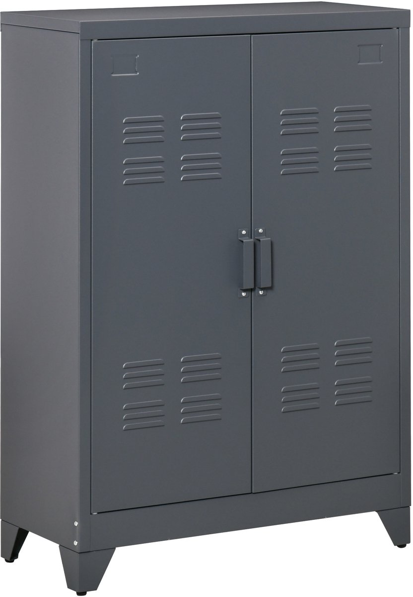 HOMCOM archiefkast - Metaal - 75x33x110cm - Grijs