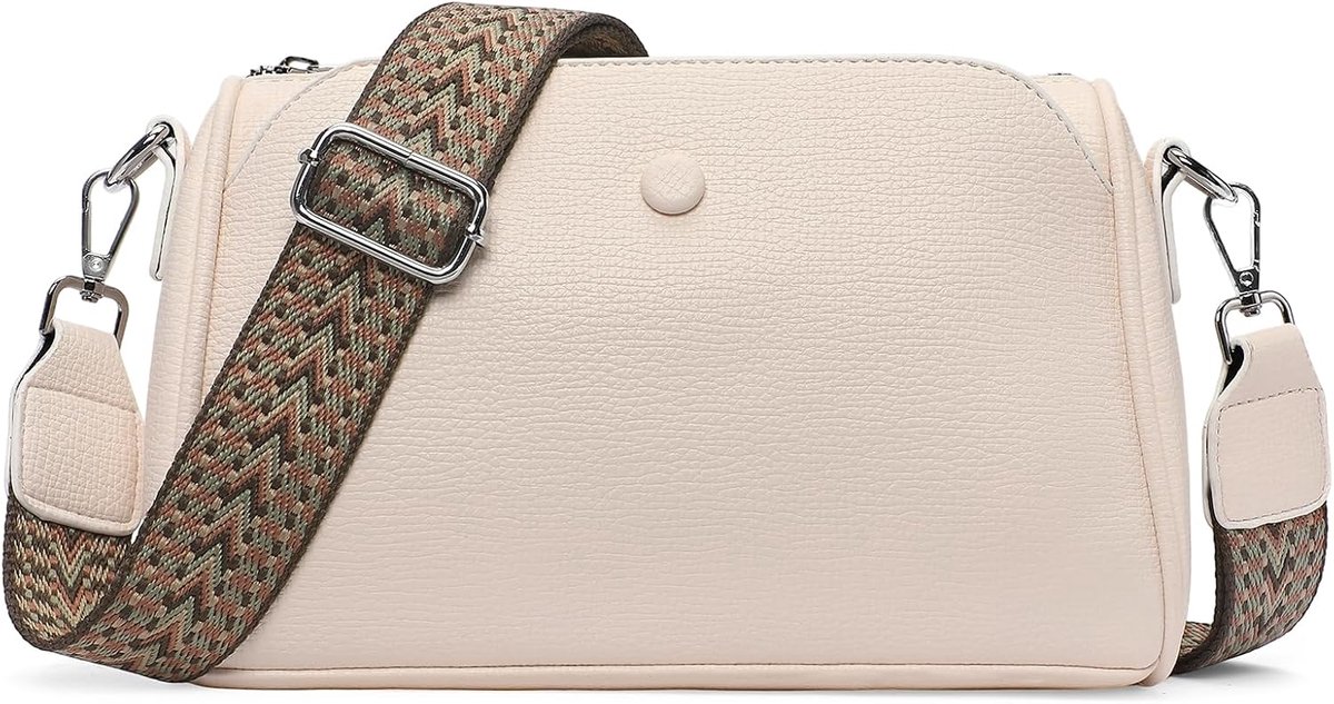Schoudertas voor dames, kleine schoudertas van veganistisch leer, shopper met verstelbare en afneembare schouderriem