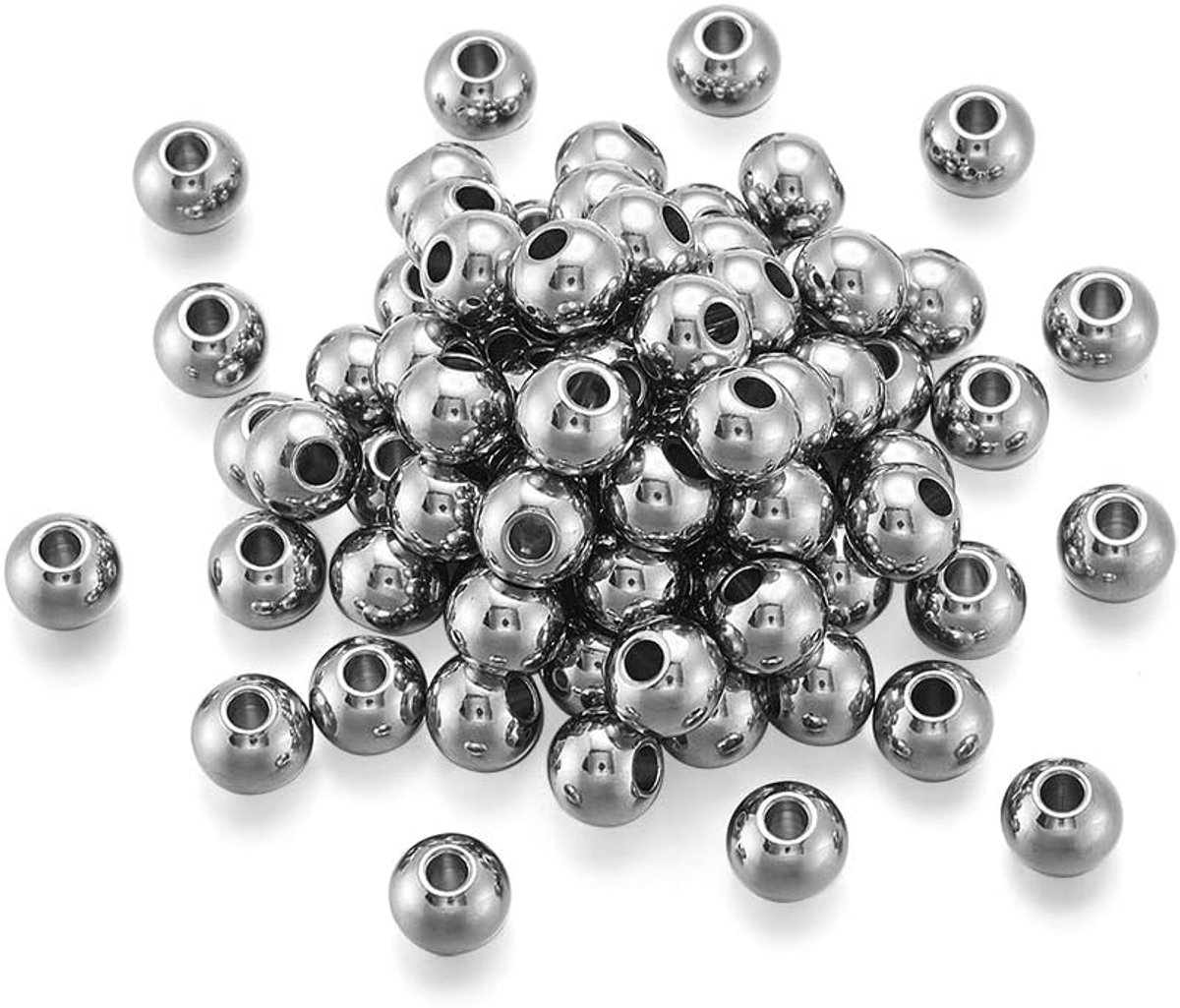 Kralen Spacers 8mm Tiny Glad Metalen Craft Losse Kralen voor Sieraden Maken, 3mm Gat