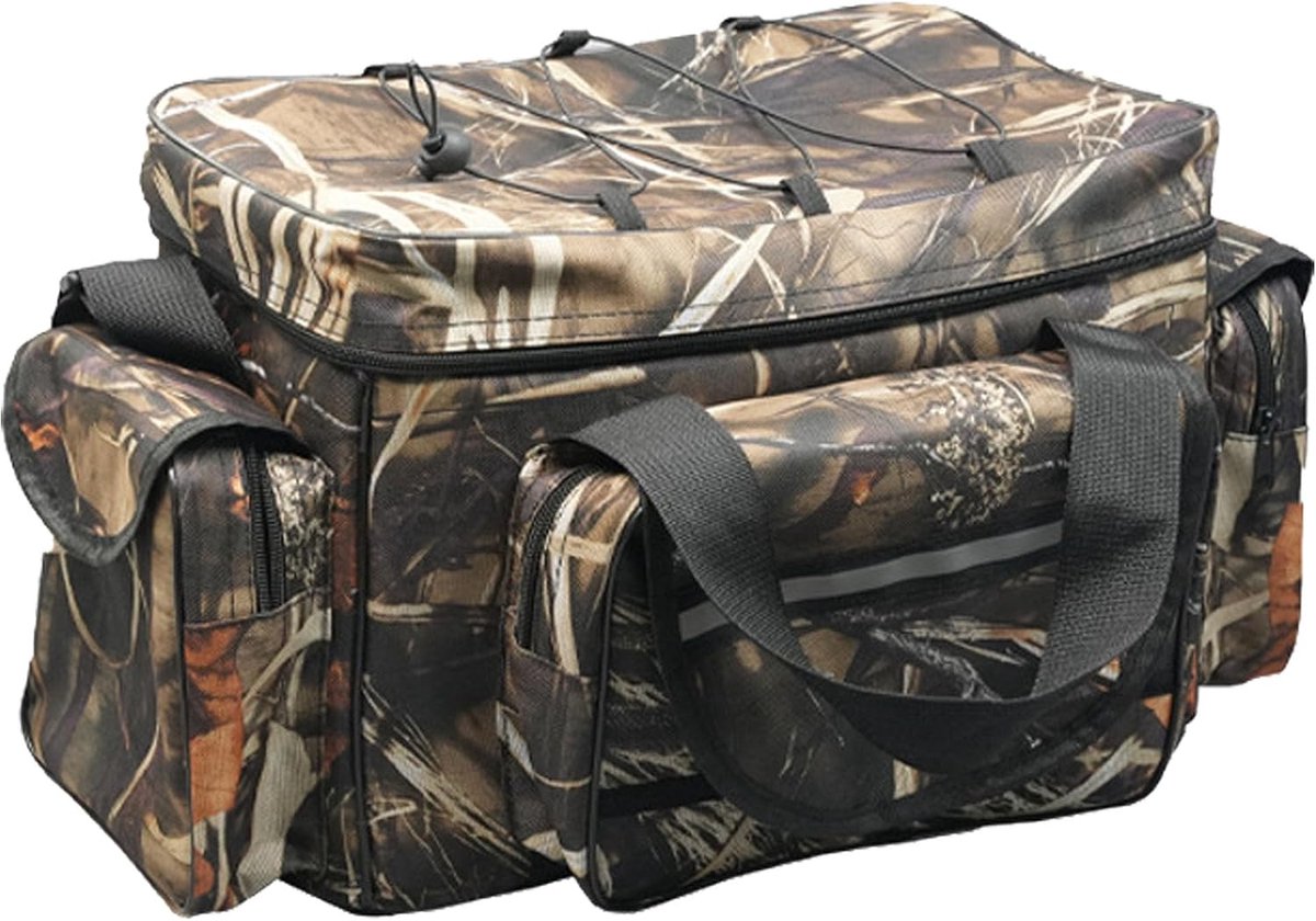 Opbergrugzak voor visuitrusting, Visgereitas, Fishing Bag grote opslag, zijvakken, Tackle Carryall Organiser, holdall visaccessoires tassen voor kamperen, jagen, outdoor, Camouflage-2