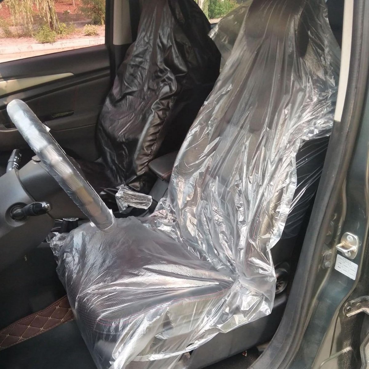 100 stuks plastic autostoelhoezen, stoelbekleding: universeel transparant waterdicht, autostoelhoezen, voorstoelen, stofdicht, stoelbekleding auto voor auto-onderhoud autotentoonstelling