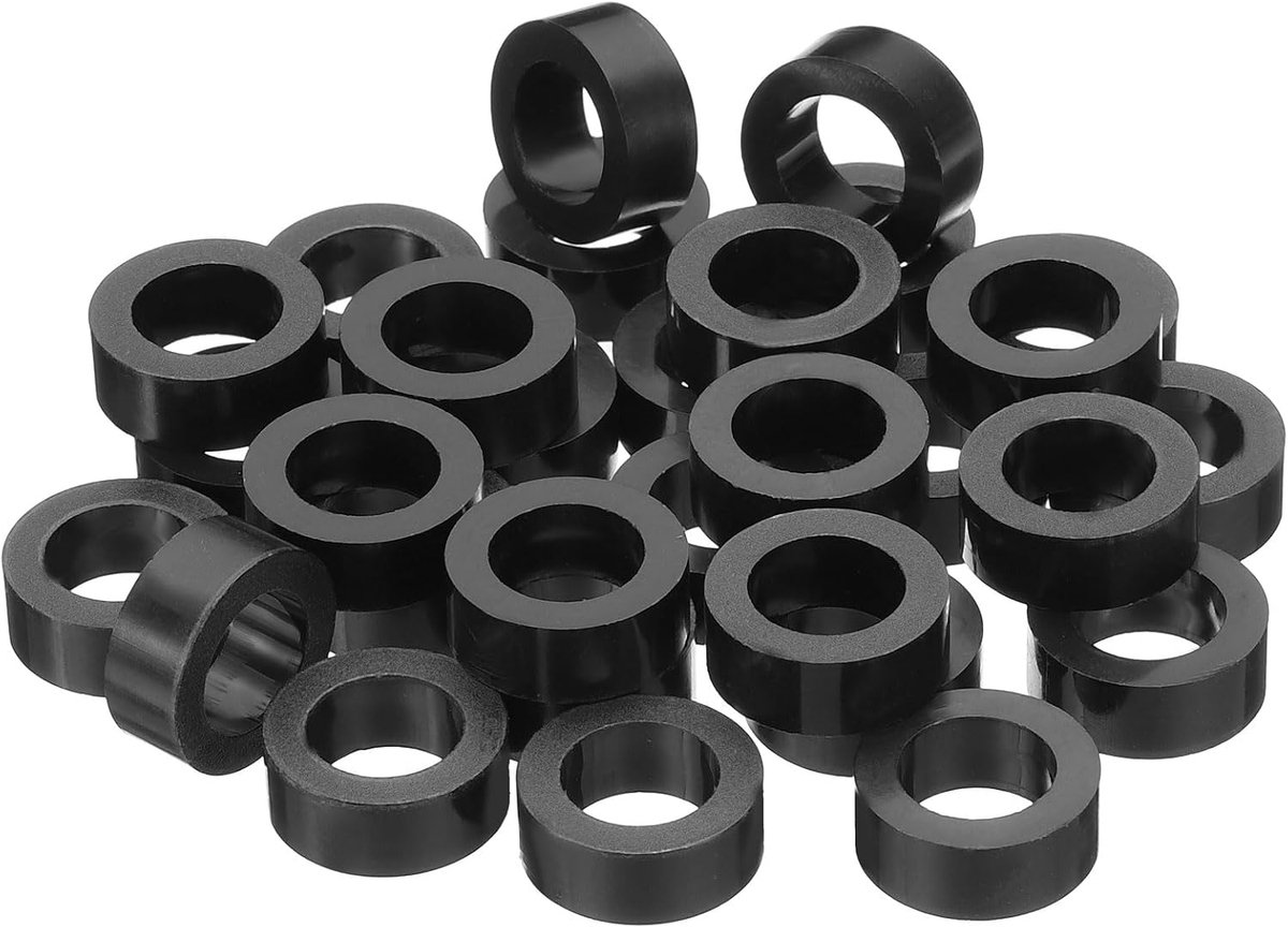 Ronde stopcontacten ABS afstandhouders sluitring, 30 stuks 10,2 mm ID, 16 mm OD, 6 mm lengte zonder schroefdraad, schakelaar en houder afstandhouders hardware voor M10 schroeven