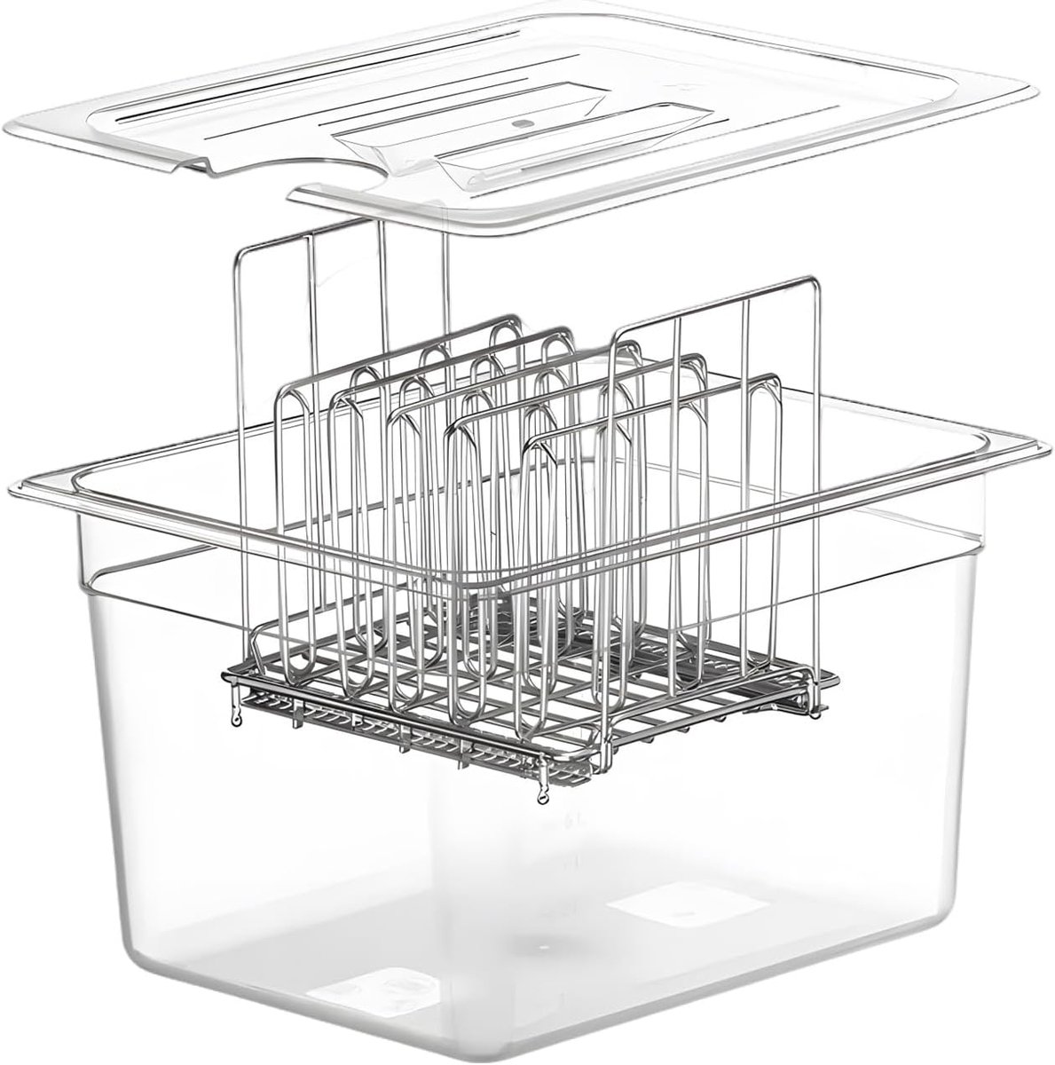 Sous Vide container -11L met deksel en rek voor Sous Vide Stick | Koker meerdere merken, multifunctionele transparante container (BPA-vrij)