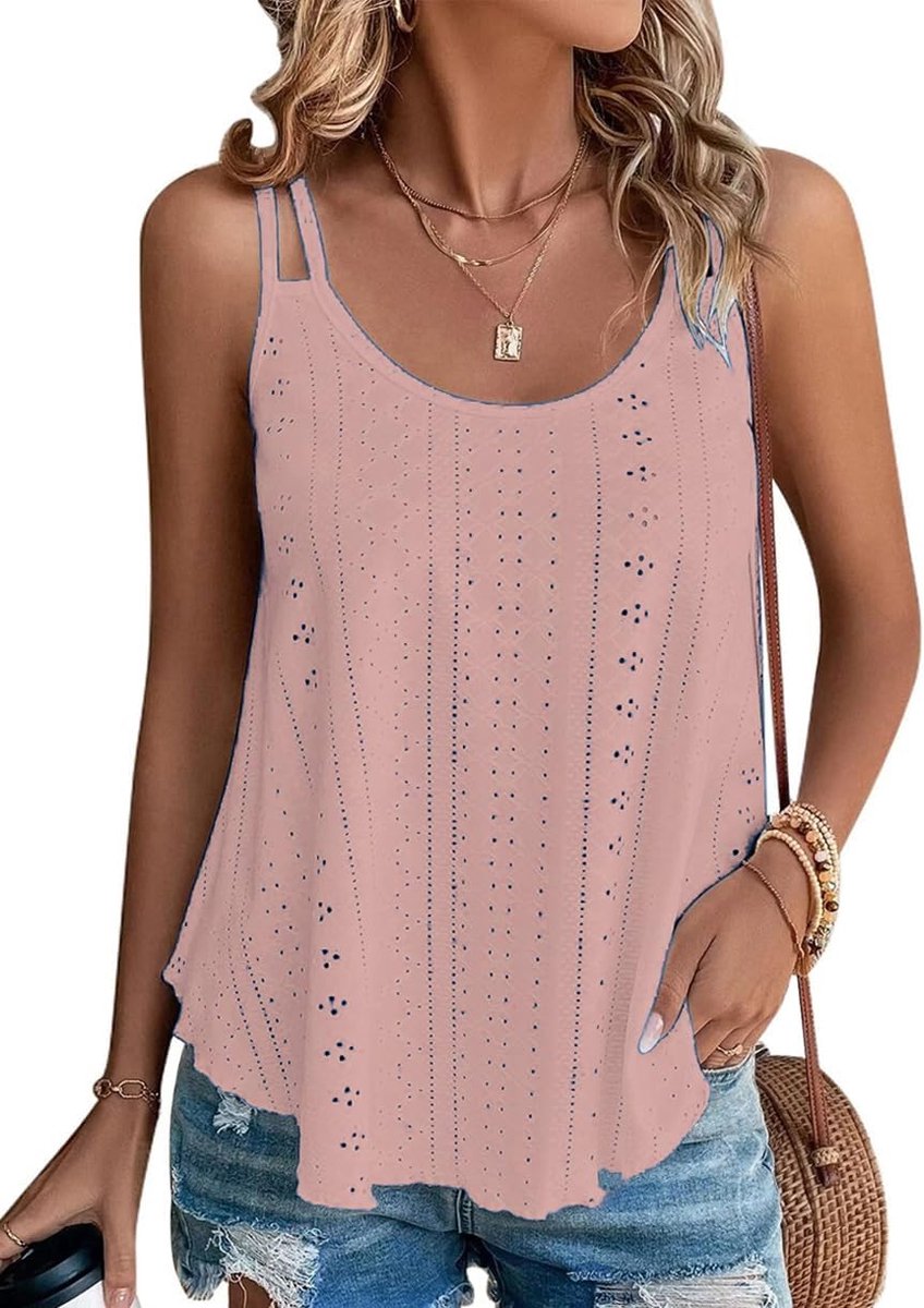 Tanktop Zomer Spaghetti Strap Vesten Ronde Hals Vest Tops Casual Tanks Tees Hemdje S-XXL
