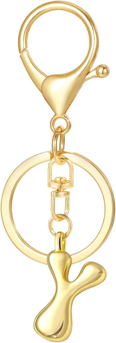Gouden Bubble Initial Sleutelhanger voor Vrouwen Meisjes, Portemonnee Tas Charms voor Handtassen, Leuke Brief Sleutelhangers Accessoires