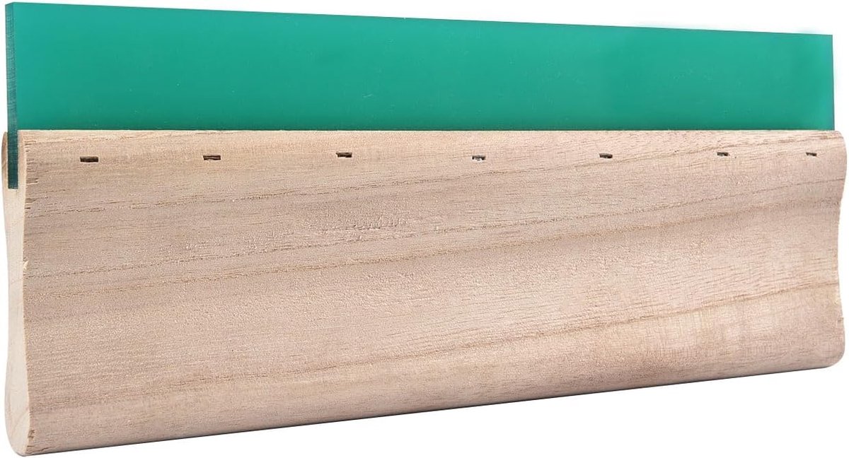 Zeefdruk-rakel, zeefdrukrakel met houten stift en houten greep voor zeefdruk, 30 cm, 1 stuk