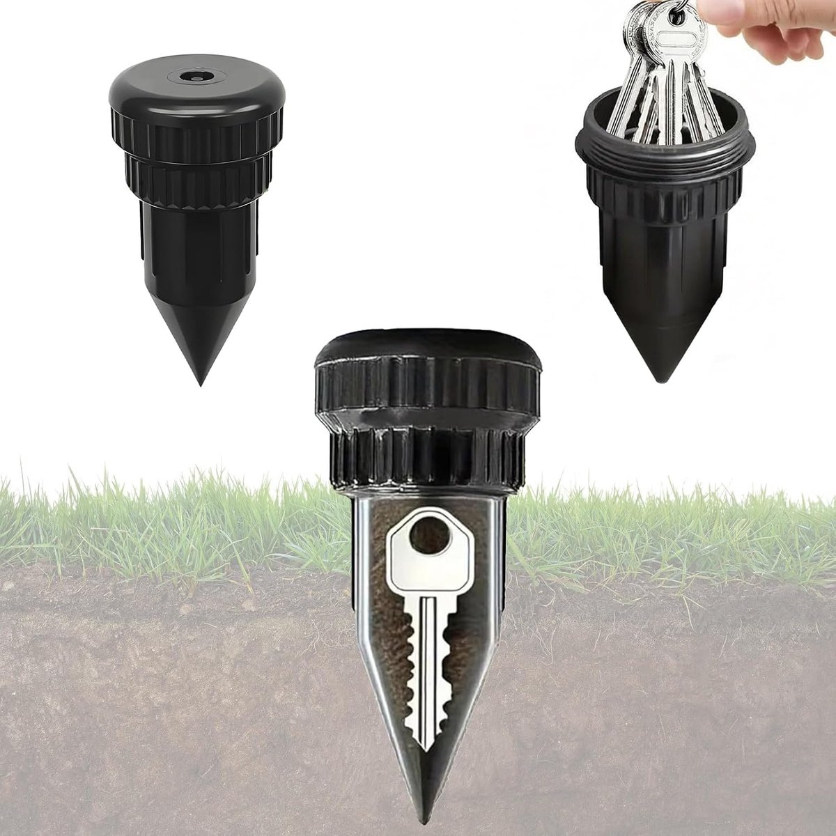 3 stuks sleutelverstopplaats voor buiten, waterdicht, robuuste verstopplaats, anti-verlies organizer voor buiten, tuin, gazon, terras en schatzoektocht