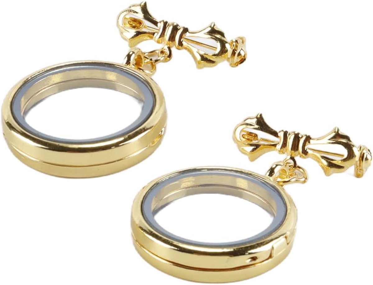2 stuks strikboeket fotomedaillon bedels, legering fotolijst hanger voor bruiloft, verloving en bruidsdouche (goud)