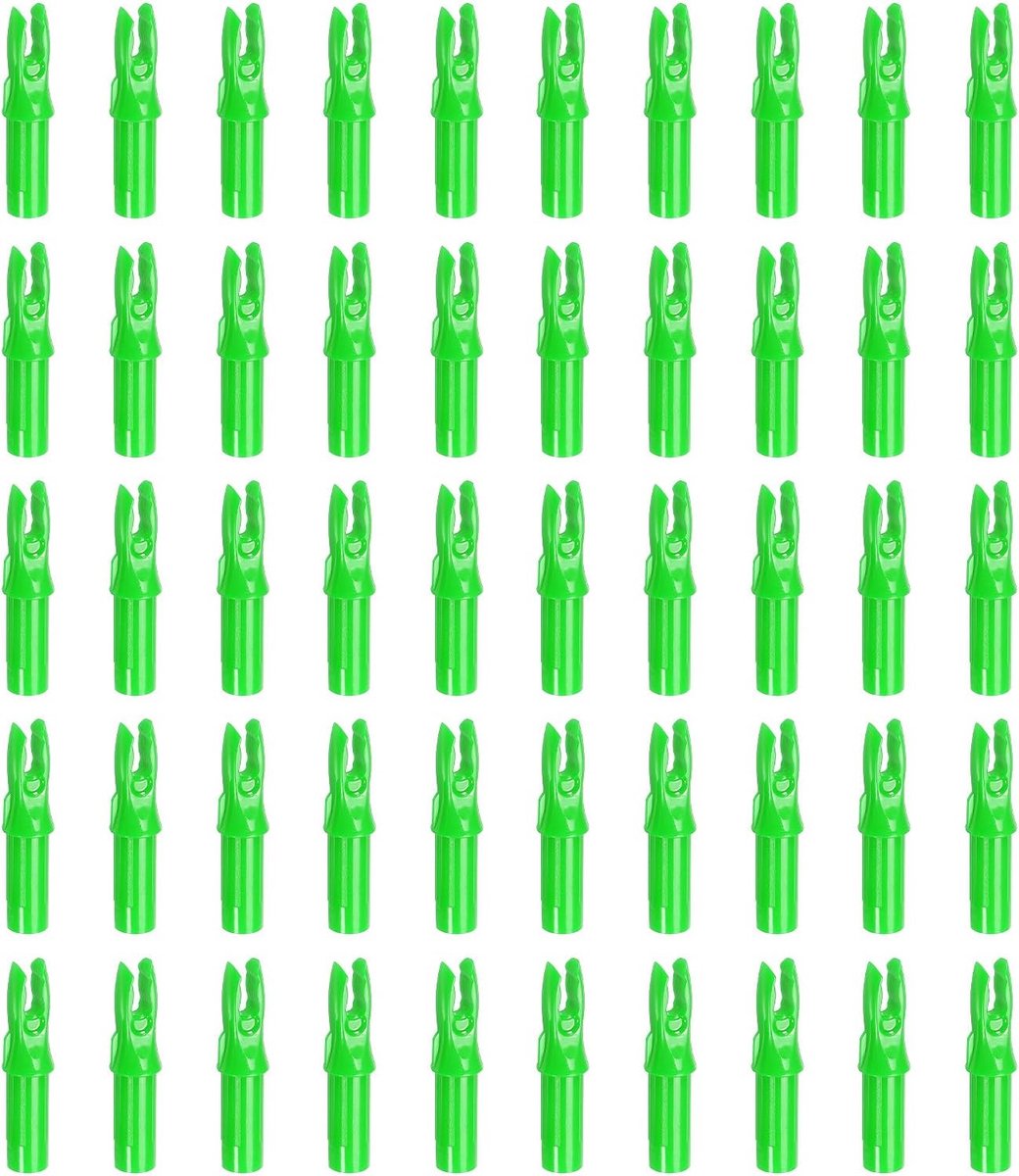 Pijlnocks met boog, 6,2 mm, 6,2 mm, 50 stuks, reservepijlnokken voor schieten, groen