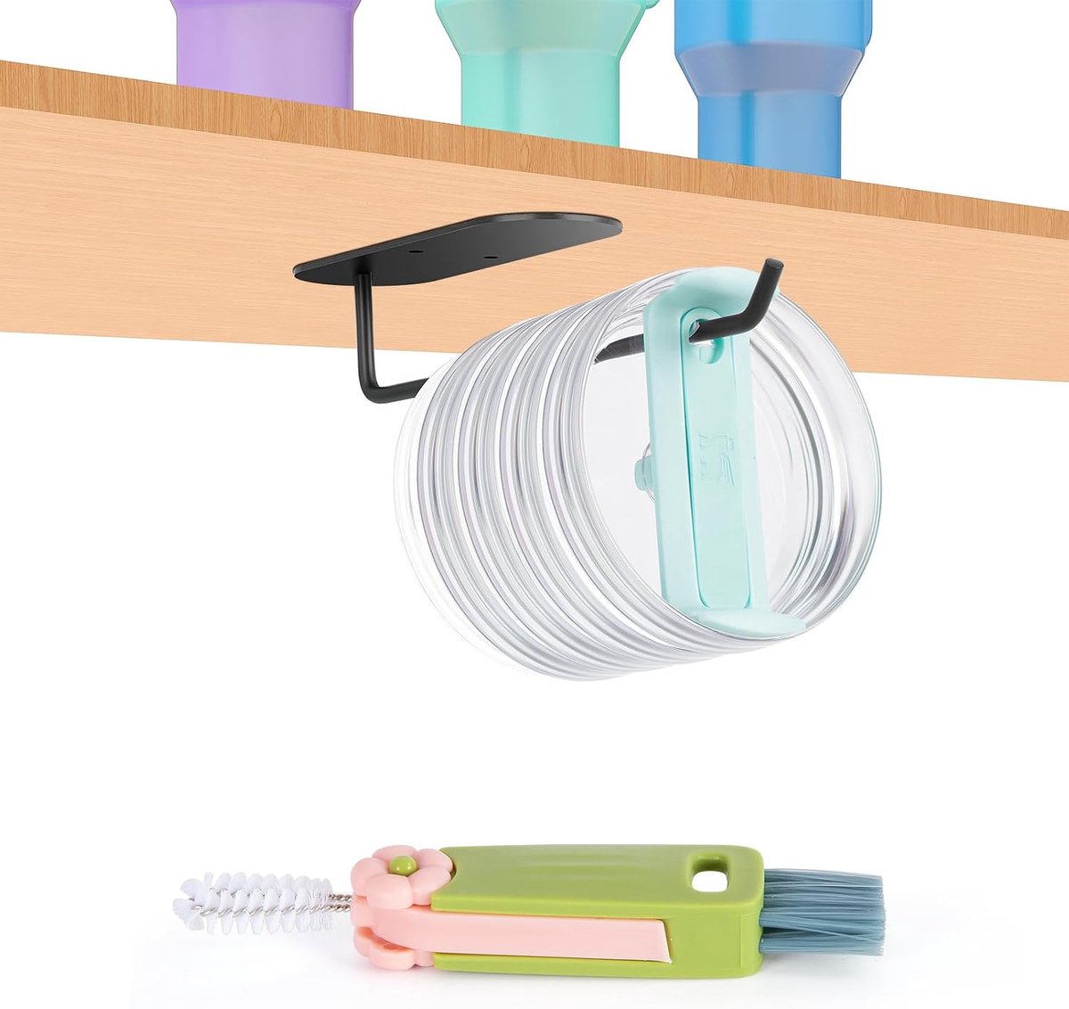 Deksel Organizer | 22,86 cm Cup Deksel Organizer | Eenvoudige Moderne Tumbler Deksels Zelfklevende Deksel Haak | voor Yeti Tumbler Stanley Tumbler Keuken Organisatoren Opslag