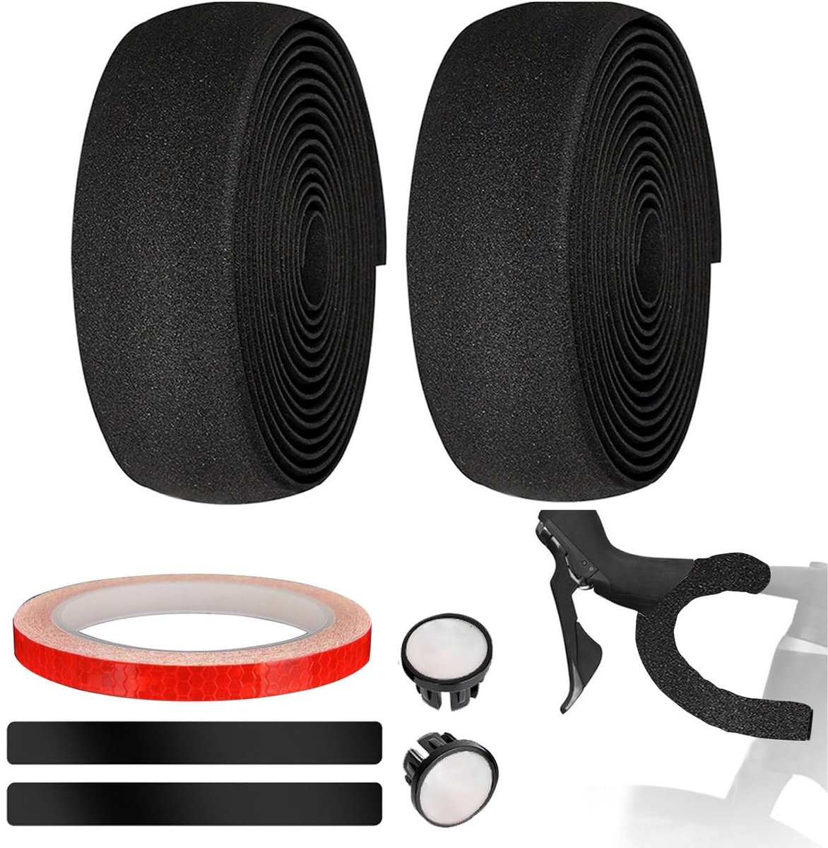 2 wielen, comfortabele stuurband voor stadsfiets, road bike, stuurband met wiellichaam, sticker, reflecterende stickers en afsluitstrips