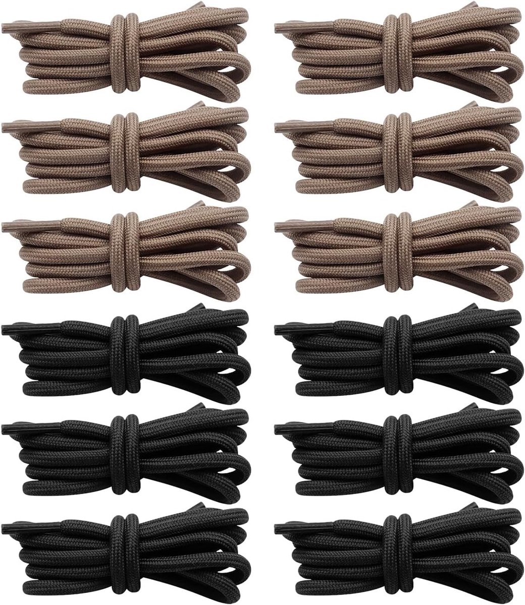 6 Paar Universele Ronde Veters, Elastische Veters, Duurzaam En Niet Gemakkelijk Te Breken, Lengte 120Cm, Voor Wandelen En Wandelen.