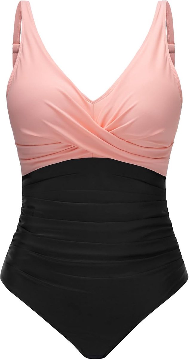Badpak voor dames, eendelig, corrigerend, platte buik, eendelig, V-hals, zwemkleding, push-up, zwempak, gekruiste voorkant, sexy, spaghetti, verstelbaar, voor strand, zwemmen