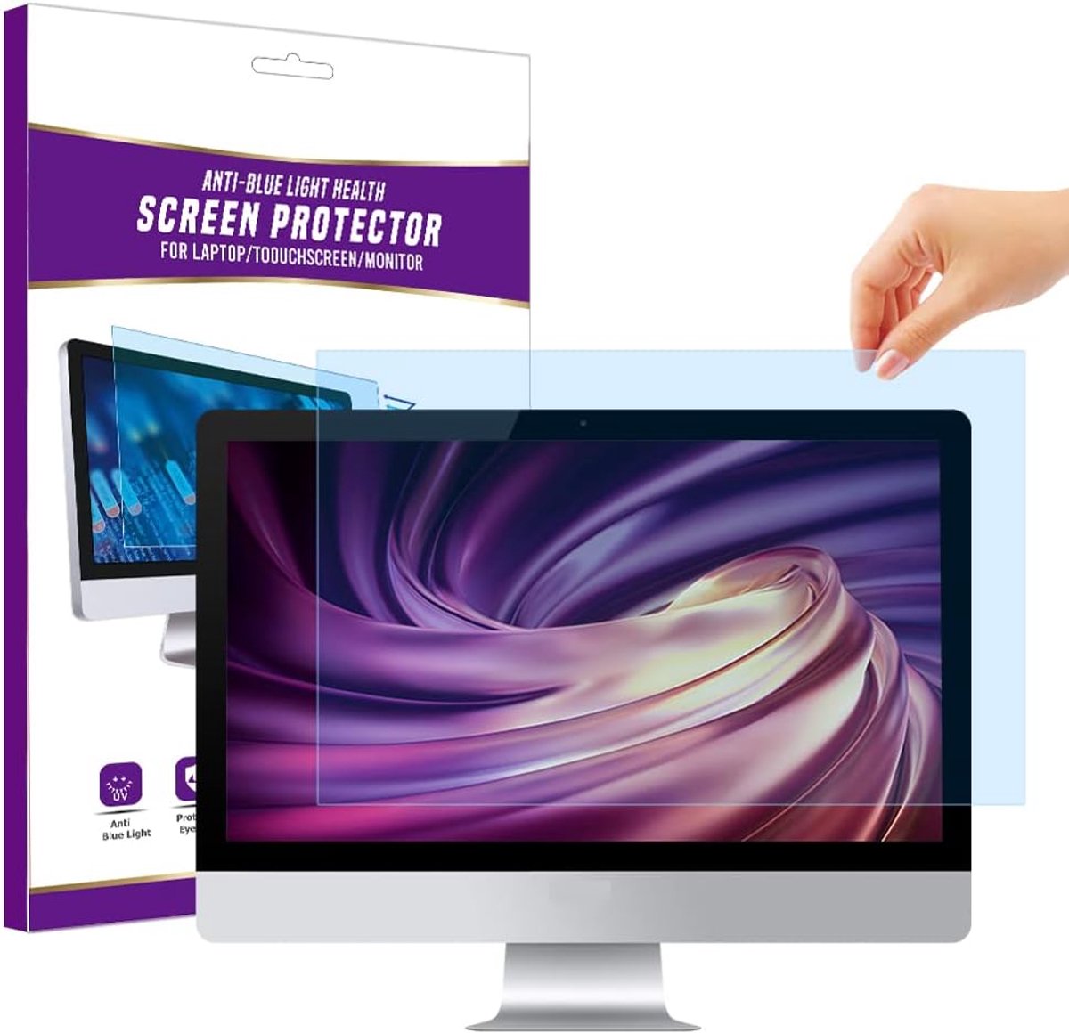 Verwijderbare 23 Inch Premium Anti Blauw Lichtfilter, Oogbescherming Blauw Licht Blokkeren & Anti-Glans Screen Protector voor Monitor en PC Computer (23" 16:9)