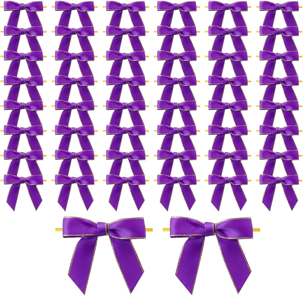 Strikjes Decoratie Mini Strik Kerst Strikken Paars | 50 Stuks 6,5 x 6,5 cm Mini Cadeau Kerststrikken voor Bruiloft Valentijnsdag Decoratie Verjaardag Kerstboom Decoration