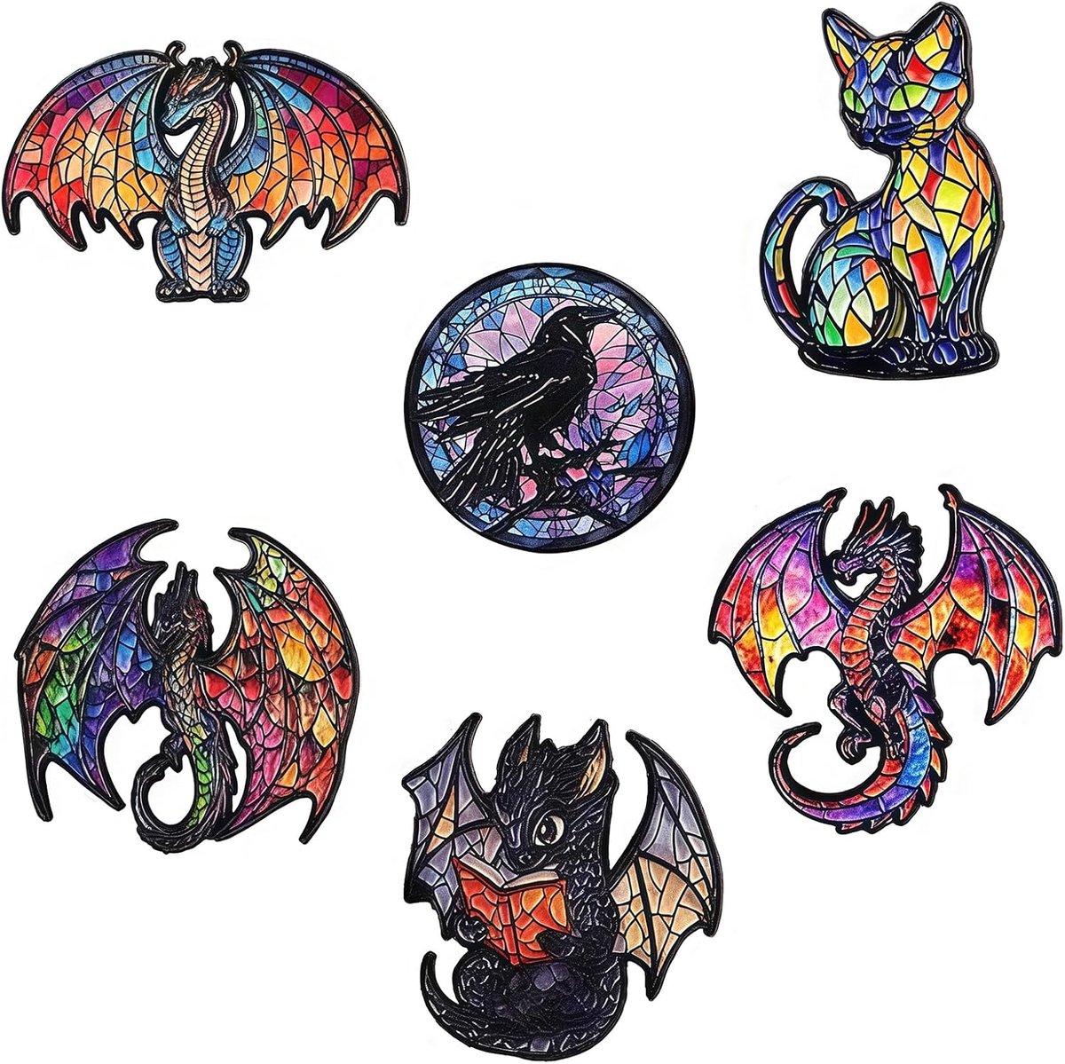 6 stuks pins, schattige draak emaille pinset met uniek ontwerp, decoratieve broches voor dames, kinderen en scholieren, voor rugzakken, jassen, tassen en hoeden