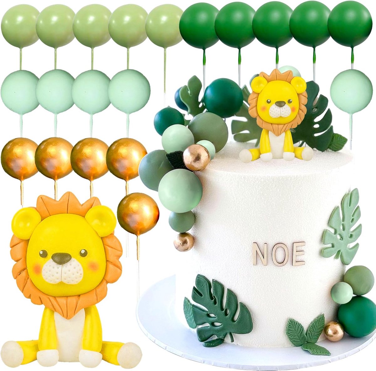 Leeuw Taarttopper Safari Verjaardagsdecoratie Wild Jungle Baby | Leeuw Taarttopper Safari Verjaardagsdecoratie Wild One Jungle Baby Shower