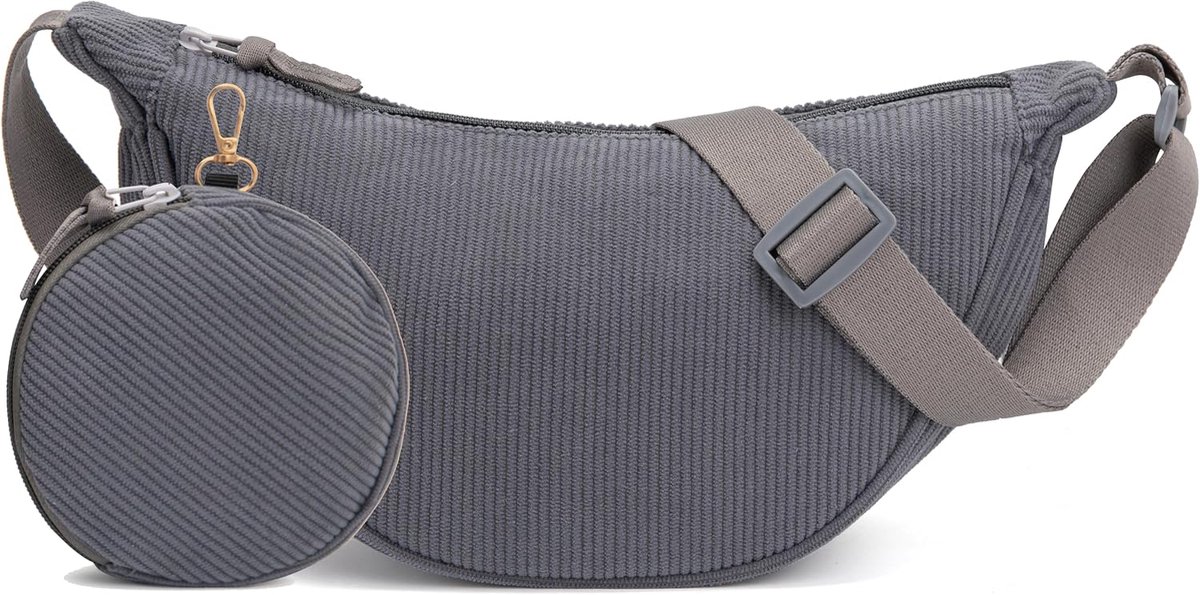 Bag Schoudertas met koord voor dames, kleine crossbody bag, met verstelbare riem, stijlvolle halve maan tassenset, buiktassen voor dames