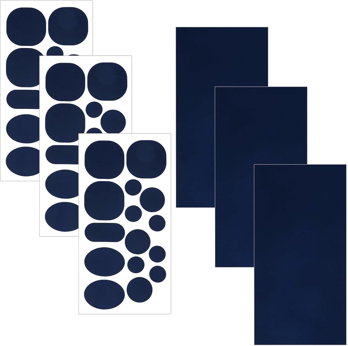 Reparatiepatches nylon, 48 stuks patches, zelfklevend, waterdicht, reparatie voor donsjas, bovenkleding (blauw)