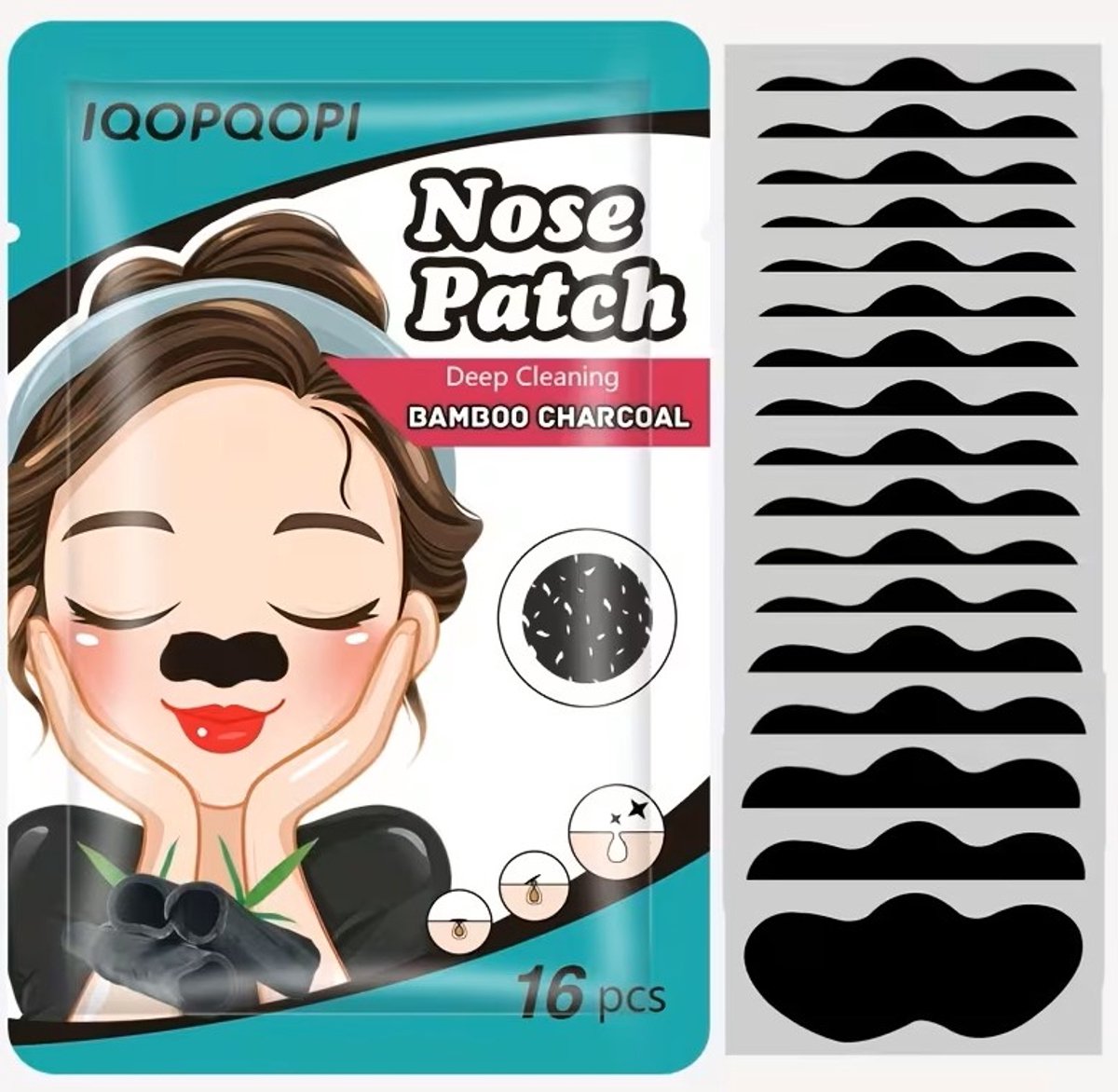 Actieve Koolstof Neusstrips voor Mee-eters, Sterke Adsorptie en Reiniging, Zacht en Huidvriendelijk, Mee-eter Neusstrips, Unisex, 16 stuks/doos - mee eters verwijderaar, neus strips mee eters, skin care spullen