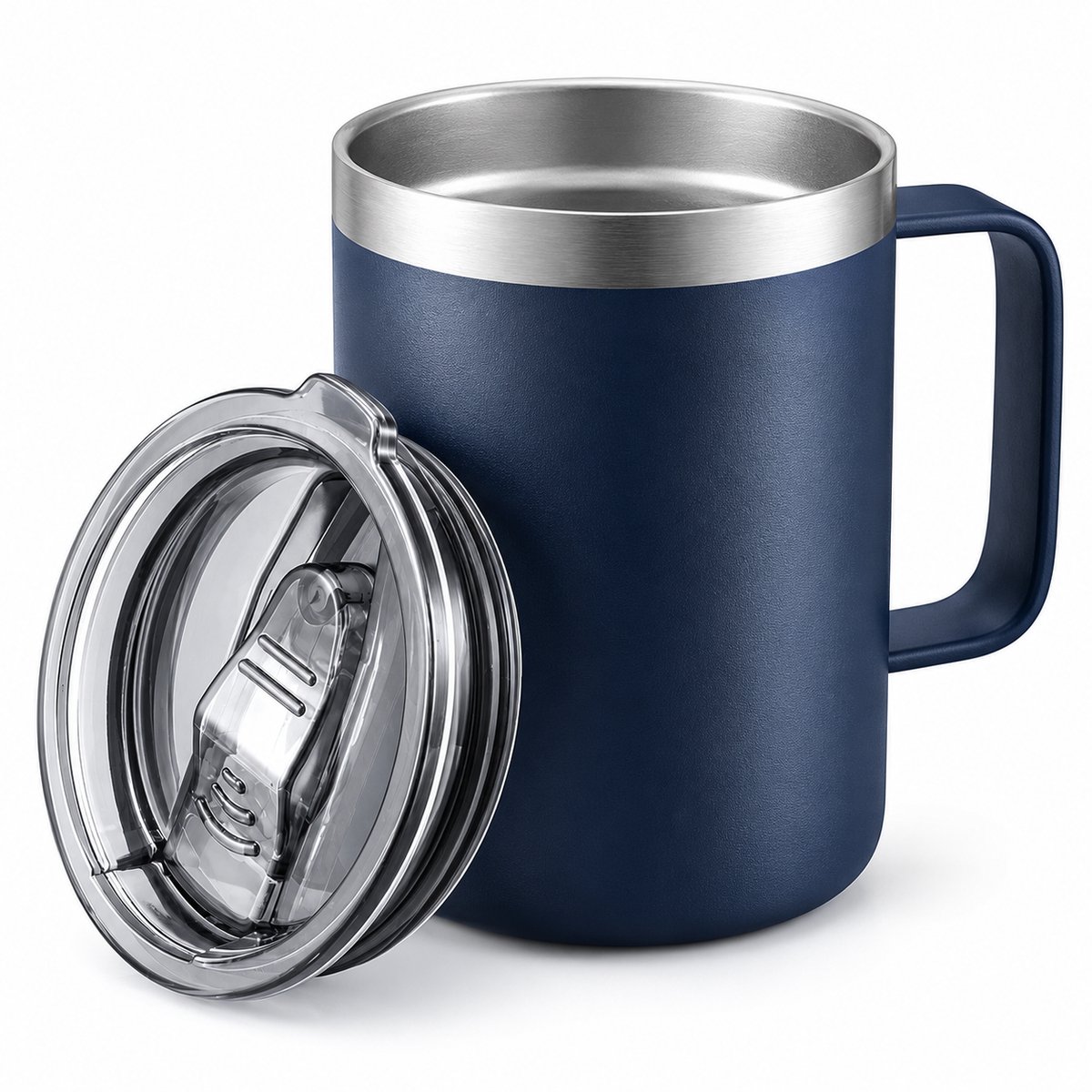 BOTC Thermosbeker - Dubbelwandige RVS Koffiebeker met Vacuümisolatie - Reisbeker voor Warme & Koude Dranken - Blauw