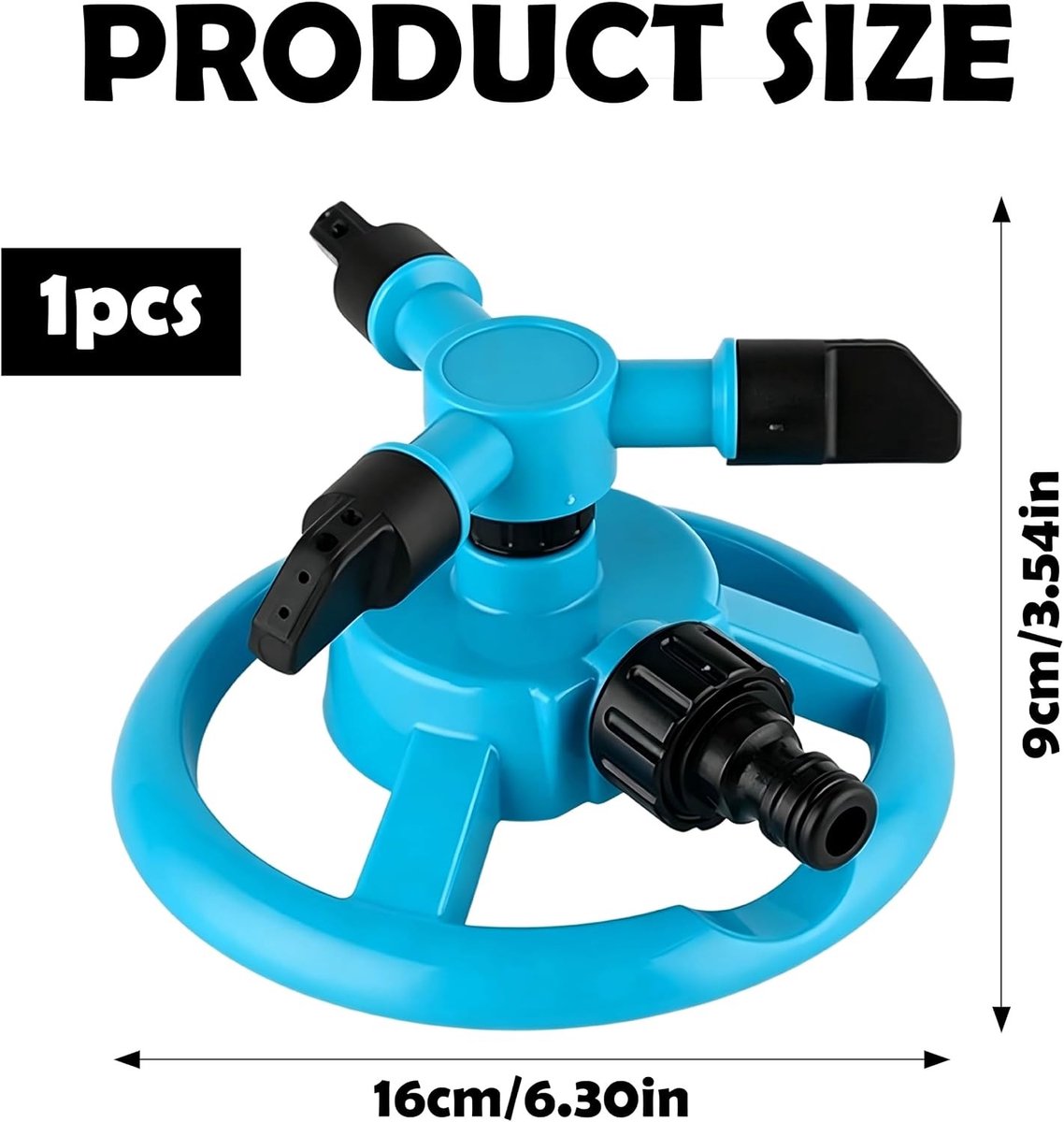 Automatische Tuinspuit - Blauw - 360° Rotatie - Waterbesparende Sprinkler met Snelkoppelingen - Voor Tuin en Gazon