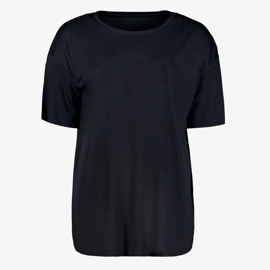 Zwart Osaga dames training T-shirt, voorkant. Ronde hals, korte mouwen.