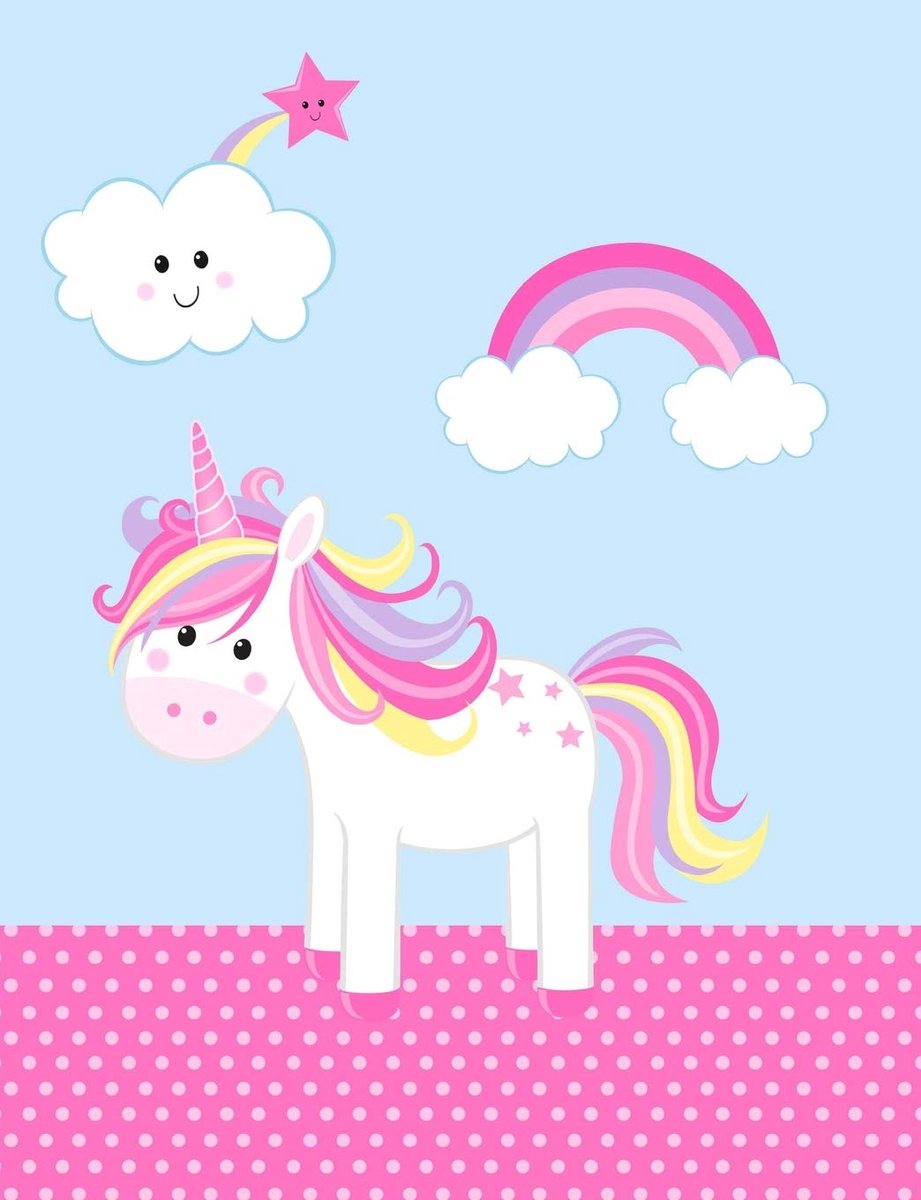 Unicorn Composition Notebook: Wide Ruled (7.44 X 9.69) Pink Polka Dots Rainbow Cute Cloud and Star